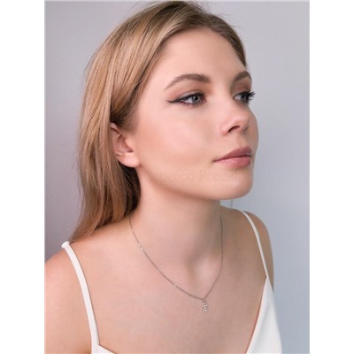 Колье из серебра с фианитами родированное - Удлинитель 5 см 925 пробы 441-10-407р