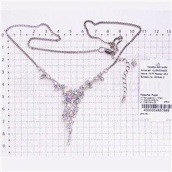 Колье из серебра с финитами родированное 925 пробы Кц-06-0044р00