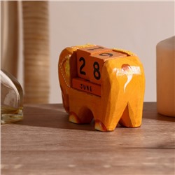 Вечный календарь с кубиками «Слоник», 11×4.5×6.6 см, дерево, МИКС