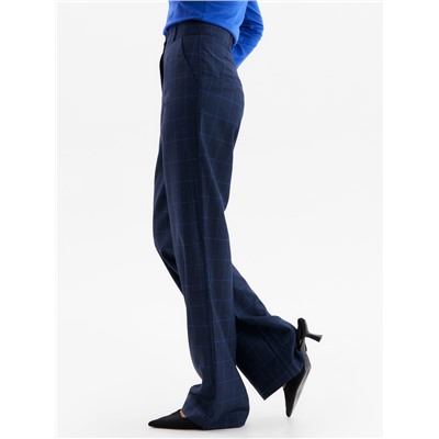 Брюки женские в клетку MINAKU: Classic, синие, размер 48