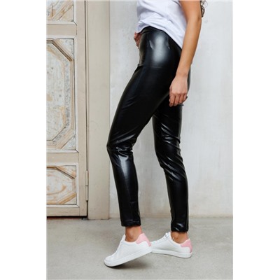 Леггинсы из экокожи 339BLK (Черный)