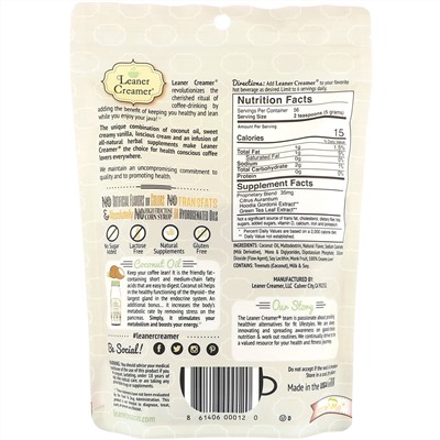 Leaner Creamer, Сливки из кокосового масла, оригинальные, 9,87 унц. (280 г)