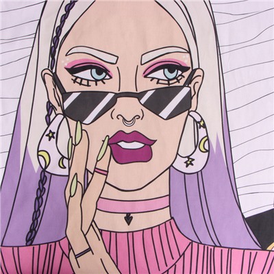 Пододеяльник 1.5-спальный «Этель» Beautiful girl, 143×215 см, бязь