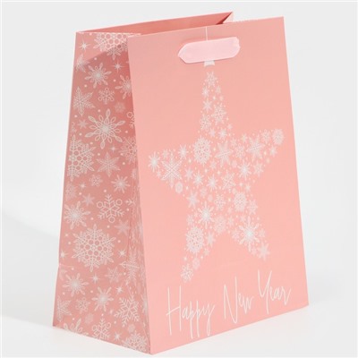 Пакет подарочный новогодний ламинированный «Сладкого Нового Года», MS 18×23×10 см