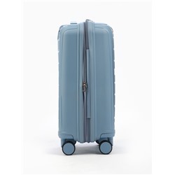 Чемодан на колёсах Bagvoyage маленький 46 л (S), на молнии, с увеличением, отдел для ноутбука, кодовый замок, 4 колеса, голубой