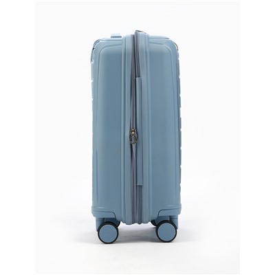 Чемодан на колёсах Bagvoyage маленький 46 л (S), на молнии, с увеличением, отдел для ноутбука, кодовый замок, 4 колеса, голубой