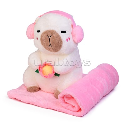 Мягкая игрушка "Капибара" с пледом