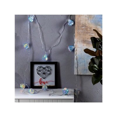 Гирлянда «Нить» 2.5 м с насадками «Груши», IP20, прозрачная нить, 10 LED, свечение белое, 220 В