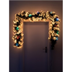 Хвойная гирлянда фиброоптическая «Вспышки» 200 см, автопереключение