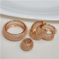 Комплект ювелирной бижутерии коллекция "Дубай" серьги, кулон и кольцо 20 р, покрытие позолота, арт.313.214-20