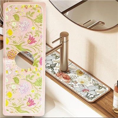 Кухонный коврик для смесителя Розовая, «дождевик» для кухонной раковины 38х14см