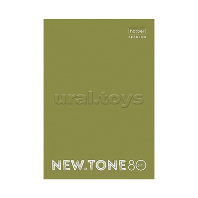 Тетрадь 80л. А4 клетка "Олива" на скобе глянцевая ламинация NEWtone Pastel Premium