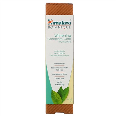 Himalaya, Botanique, отбеливающая зубная паста Simply Mint, 5,29 унций (150 г)