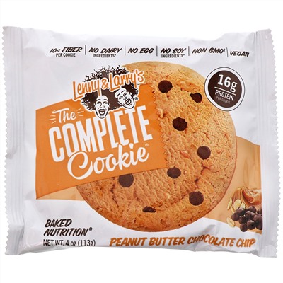 Lenny & Larry's, The COMPLETE Cookie, Peanut Butter Chocolate Chip, 12 Cookies, 4 oz (113 g) Each