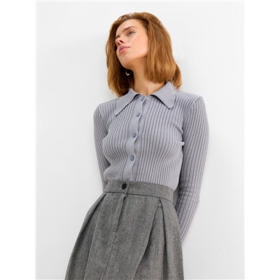 Юбка миди женская MINAKU: Modern classic, тёмно-серая, размер 46