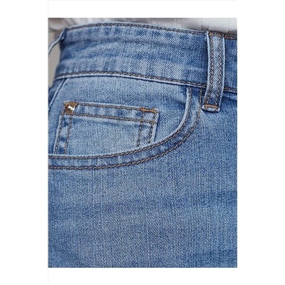 Джинсовая юбка с декоративной стиркой из эластичного облегченного денима VILATTE, 1230670