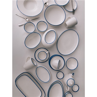 Салатник Magistro Blue Lagoon, 450 мл, 13×6.3 см, фарфор, белый