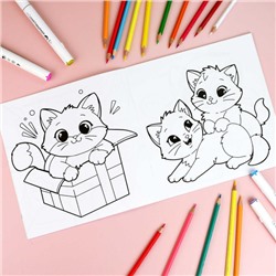 Книжка-раскраска 215х215 мм 8л "У меня лапки" "МИЛЫЕ КОТИКИ" 71055 Феникс
