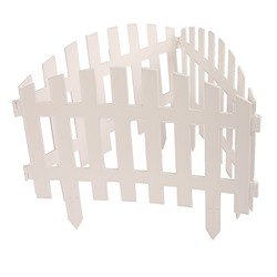 Ограждение декоративное, 35×210 см, 5 секций, пластик, белое, RENESSANS, Greengo