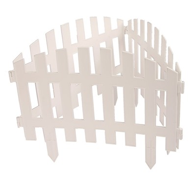 Ограждение декоративное, 35×210 см, 5 секций, пластик, белое, RENESSANS, Greengo