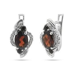 Серьги из серебра гранат, Антонина