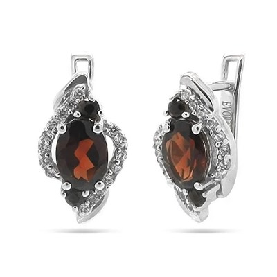 Серьги из серебра гранат, Антонина