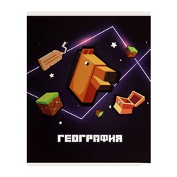 Тетрадь предметная, 36 листов в клетку, Calligrata «Пиксели. География»