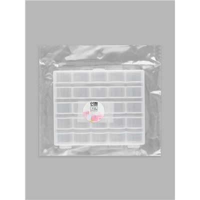 Органайзер для ниток, на 25 шпулек, 12×10.5×2.5 см, прозрачный