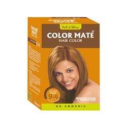 Color Mate Краска для волос, Цвет Золотисто-Коричневый Тон 9.4, Без Аммиака (5 шт. х 15 г)