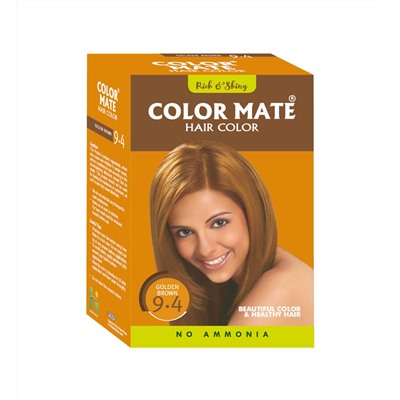 Color Mate Краска для волос, Цвет Золотисто-Коричневый Тон 9.4, Без Аммиака (5 шт. х 15 г)