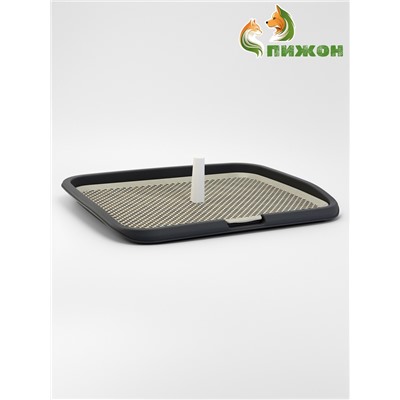 Туалет открытый, 65×6.5×5 см, со столбиком, пластик, серый