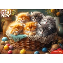 Пазлы 500 "Спящие котята"