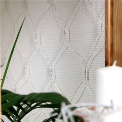 УЦЕНКА Гирлянда «Сеть» 1.6×1.6 м, IP20, прозрачная нить, 144 LED, свечение мульти, 8 режимов, 220 В