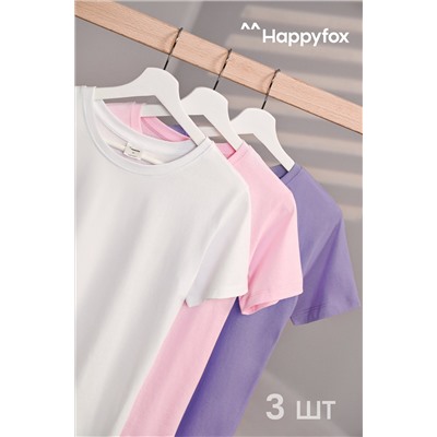 Женская базовая футболка из хлопка 3 шт. Happyfox