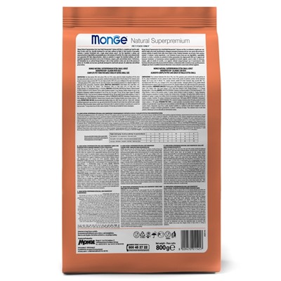 Сухой корм Monge Dog Speciality Extra Small для собак, лосось/рис, 800 г