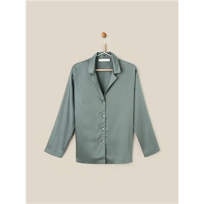 Пижама женская (рубашка, брюки) SL HOME Tensel Home, размер 52-54, зелёная