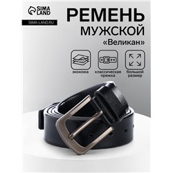 Ремень мужской «Великан» для полных, ширина 4 см, винт, чёрный