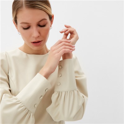 Платье мини женское MINAKU: Casual Collection, бежевое, размер 48