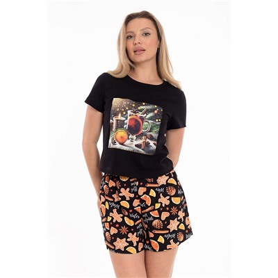 Пижама футболка и шорты М325441Пчо