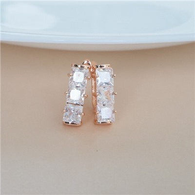 Серьги дорожка ювелирная бижутерия коллекция "Дубай", покрытие позолота, вставка: фианиты, цвет: прозрачный, арт.213.607