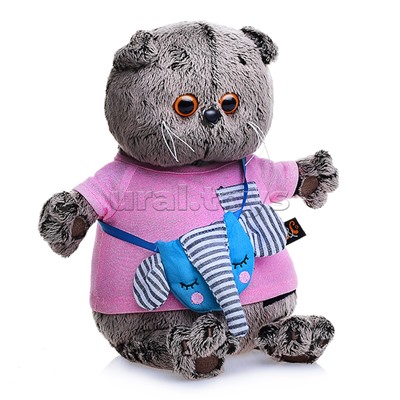 Кот Басик в футболке и с сумочкой - слоник