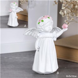 Фигурка Ангел 10 см / TD-105 /уп 2/160/розовые цветы