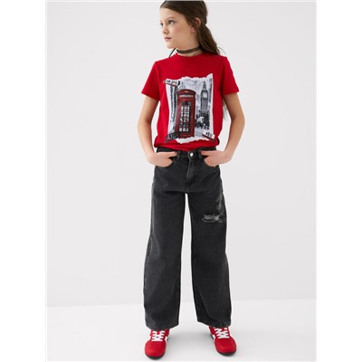 Фуфайка трикотажная для девочек (футболка)