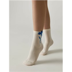 Классические CONTE CLASSIC Удлинённые носки женские из хлопка с пикотом «Василёк»