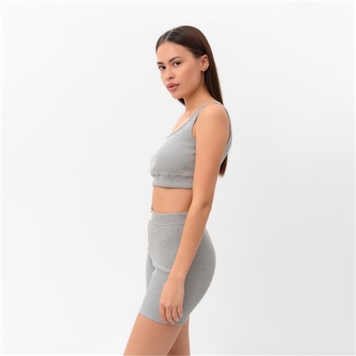 Костюм женский (топ, велосипедки) MIST, размер 40-42, серый