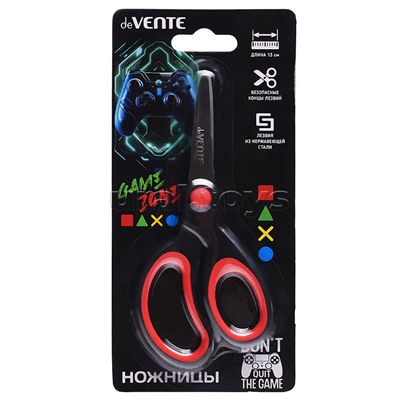Ножницы детские "Gamer" 13 см с закругленными кончиками лезвий, прорезиненными ручками
