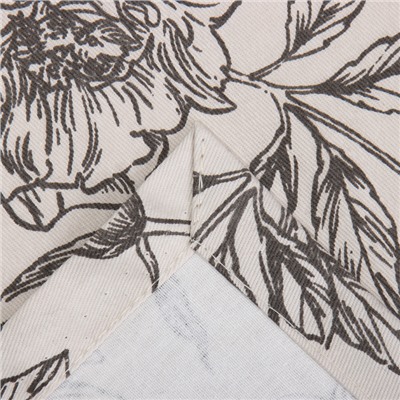 Скатерть «Этель» Black flowers, 149×180 см, 100% хлопок, саржа 190 г/м²