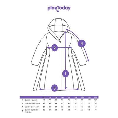 Пальто текстильное с полиуретановым покрытием для девочек