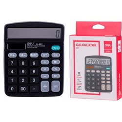 Калькулятор 12 разрядов E837 черный (1549395) Deli