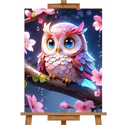 Мозаика алмазная "Совушка на ветке" 20*30см.